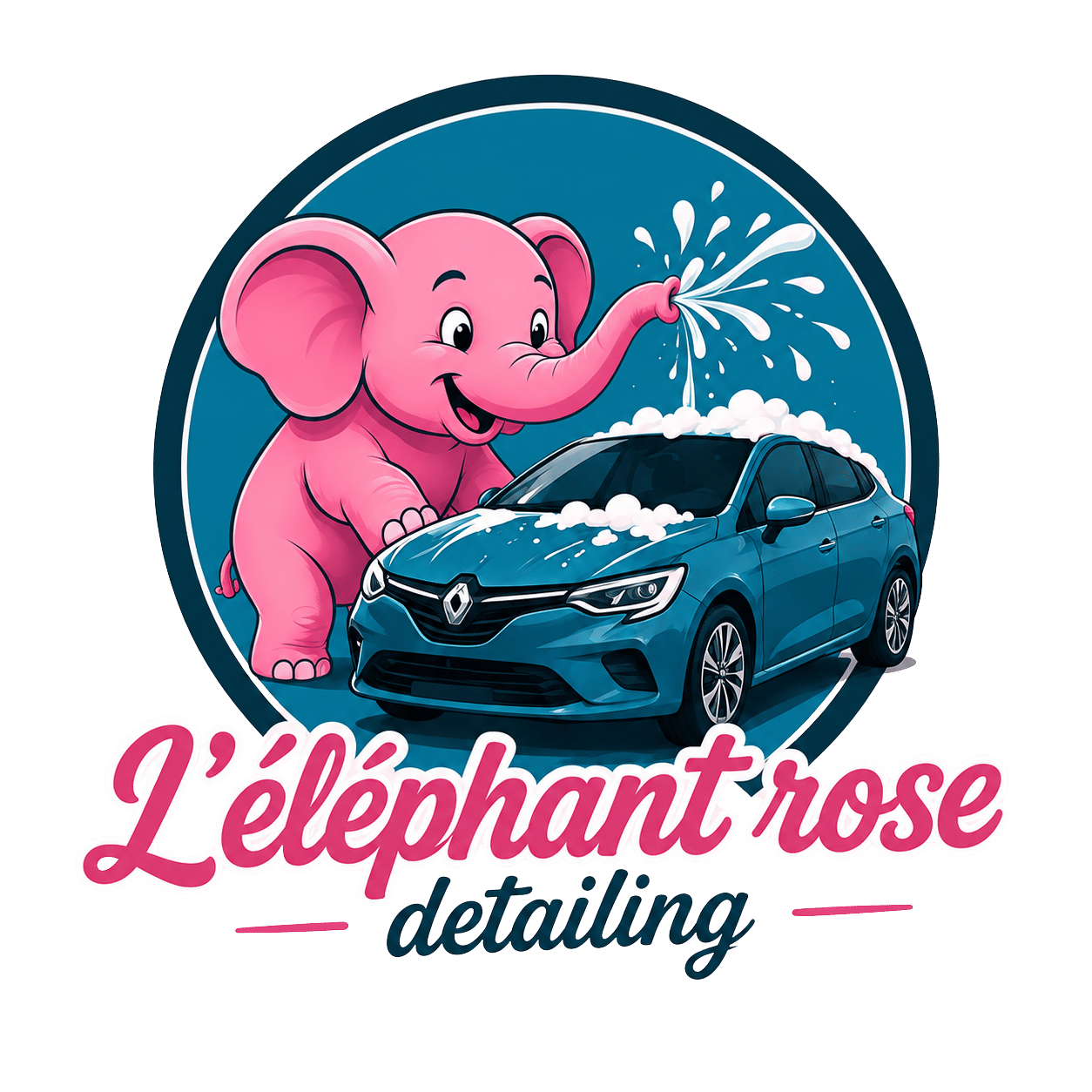 logo-Éléphant rose detailing